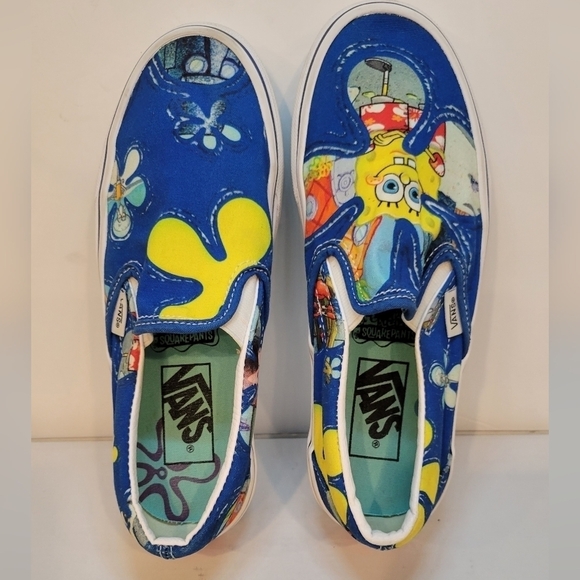 Vans Classic Slip On Spongebob Sneakers Aloha Womens Size 6 - Picture 3 of 9